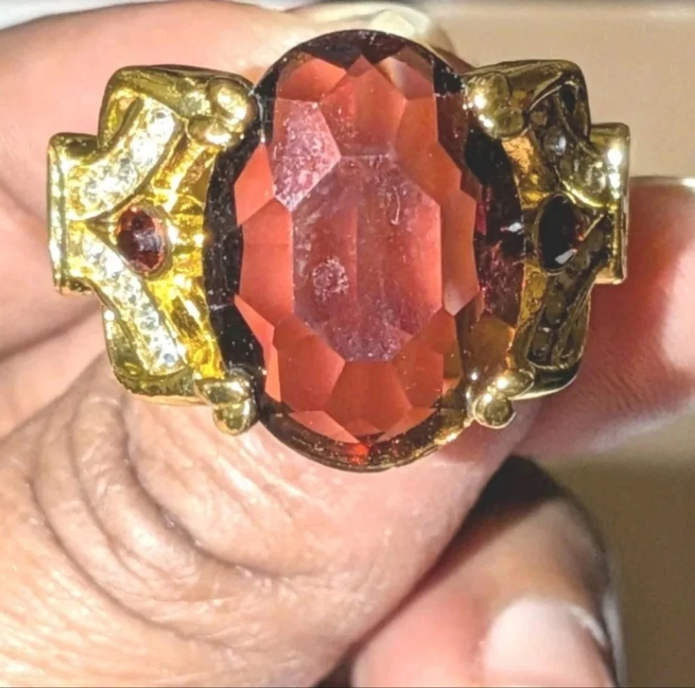 8ct Large Lab Created Deep Red Sparkling Gemstone Cocktail Ring For Women Sz 13